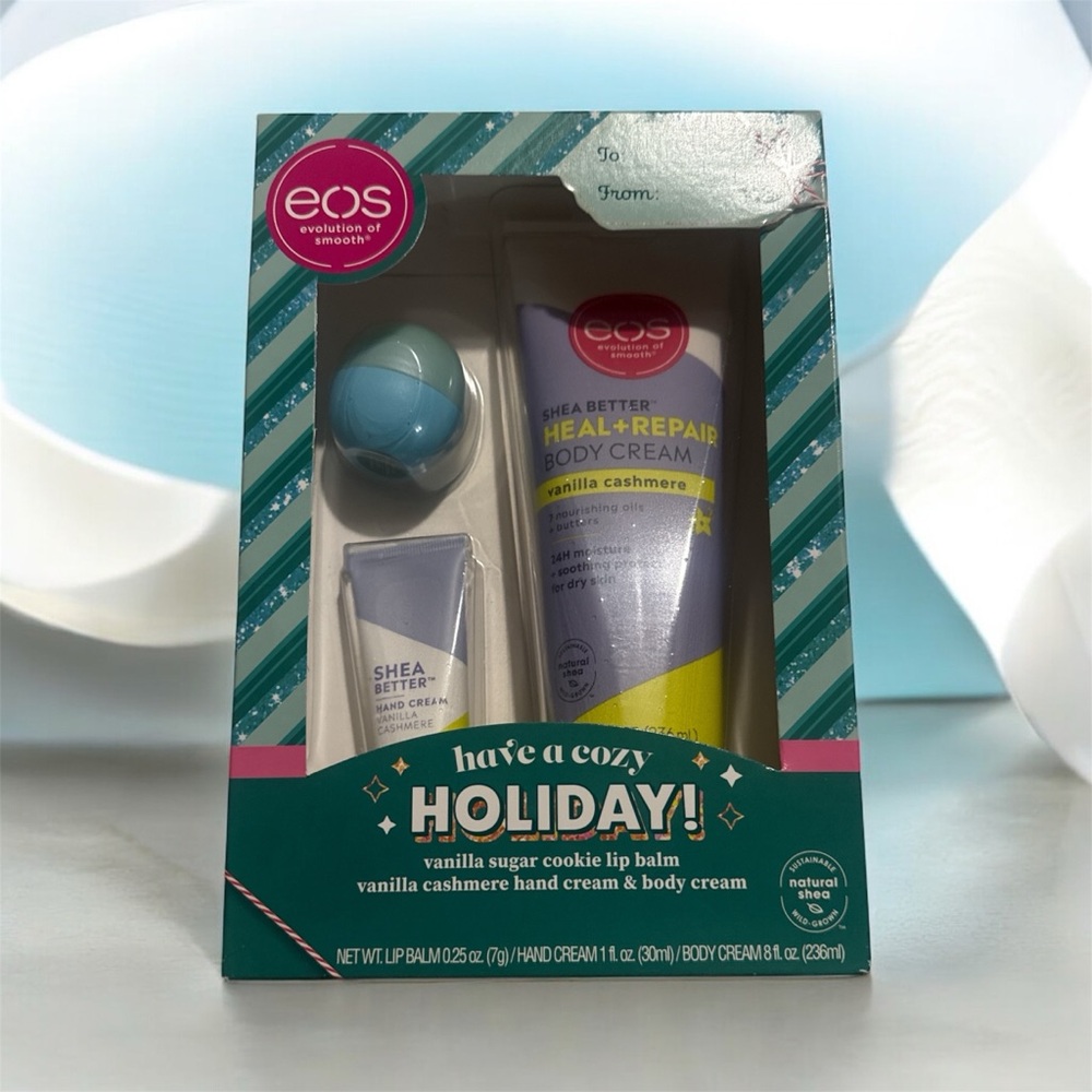 eos Holiday Moisturizer & Lip Balm Set - Blue and Purple